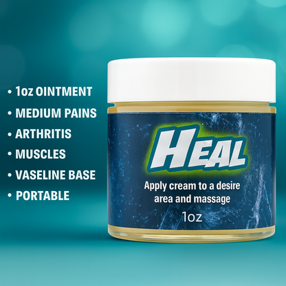 Heal 1oz Portable Ointment Medium Pain Strength Topical Pain Relief for Body, Arthritis Pain, Backaches, Muscular Pain, Joint Pain, Tendonitis, Carpal Tunnel and Other Common Aches and Pains