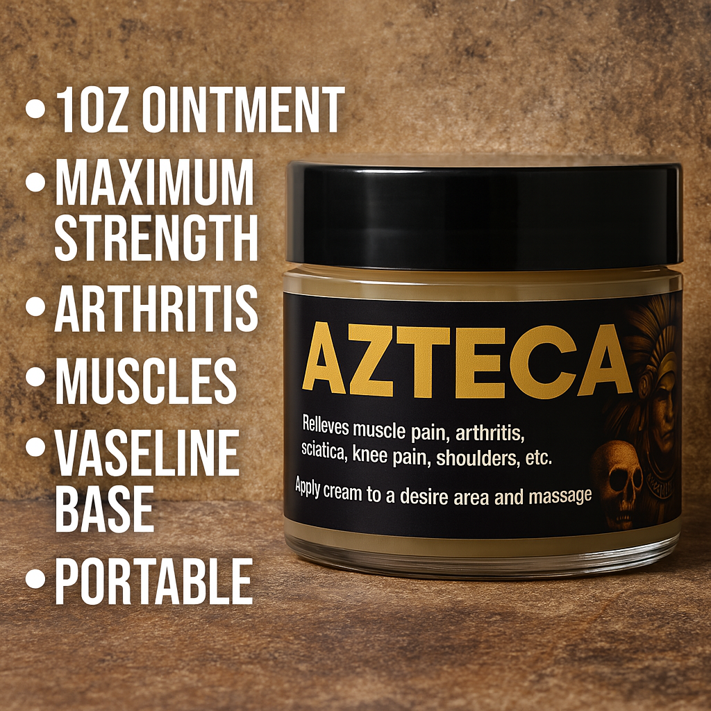Azteca 1oz Portable Ointment Maximum Strength Deep Topical Pain Relief for Body, Arthritis Pain, Backaches, Muscular Pain, Joint Pain, Tendonitis, Carpal Tunnel and Other Common Aches and Pains