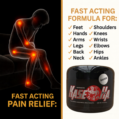 Kase Ha Silver 4oz Gel Long Lasting Topical for Arthritis Backaches Muscular Joint Tendonitis & Carpal Tunnel Pain Relief & Other Common Pain