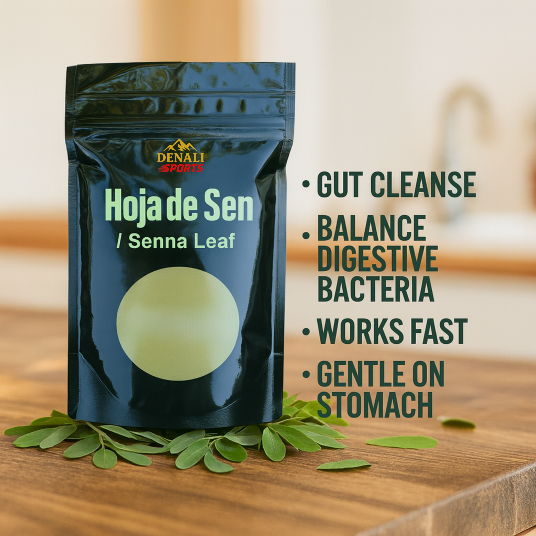 Denali Natural Products Senna Leaf 3.5oz Powder Hoja De Sen Ultimate Gut Cleanse Tea Stomach Cleanse Balance Stomach Bacteria Colonoscopy Prep Colon Cleanser FDA Approved