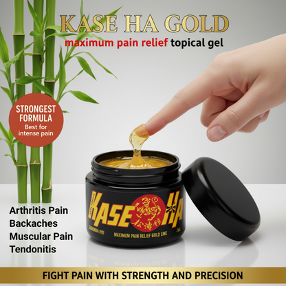 Kase Ha Gold 2oz Gel Maximum Strength Deep Penetration Topical Pain Relief  for Arthritis Pain, Backaches, Muscular Pain, Joint Pain, Tendonitis, Carpal Tunnel and Other Common Aches and Pains
