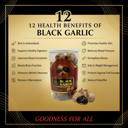 Black Garlic 17.64 Oz (500G) Whole Black Garlic Denali Sports Fermented Super Foods, Non-GMOs, Non-Additives, High in Antioxidants, Ready to Eat
