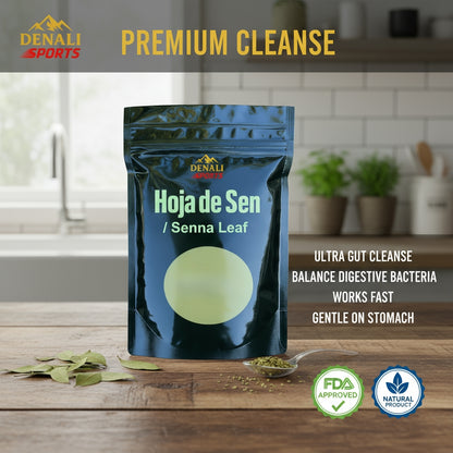 Denali Natural Products Senna Leaf 3.5oz Powder Hoja De Sen Ultimate Gut Cleanse Tea Stomach Cleanse Balance Stomach Bacteria Colonoscopy Prep Colon Cleanser FDA Approved