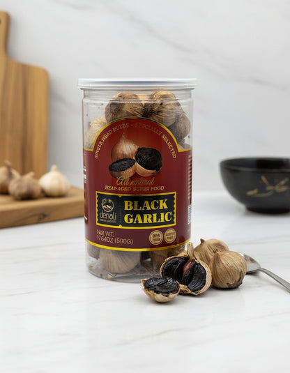 Black Garlic 17.64 Oz (500G) Whole Black Garlic Denali Sports Fermented Super Foods, Non-GMOs, Non-Additives, High in Antioxidants, Ready to Eat